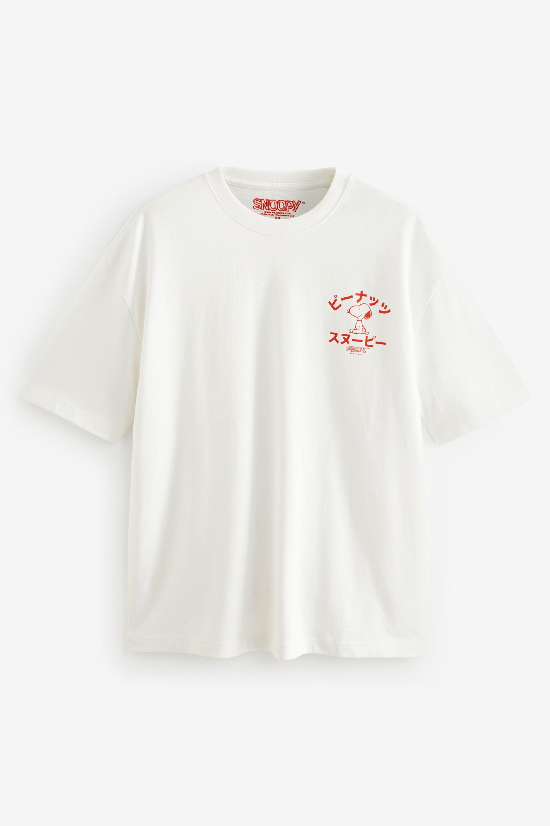 White Snoopy Relaxed Fit Licence Heavyweight T-Shirt - Image 6 of 9