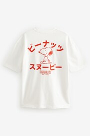 White Snoopy Relaxed Fit Licence Heavyweight T-Shirt - Image 7 of 9