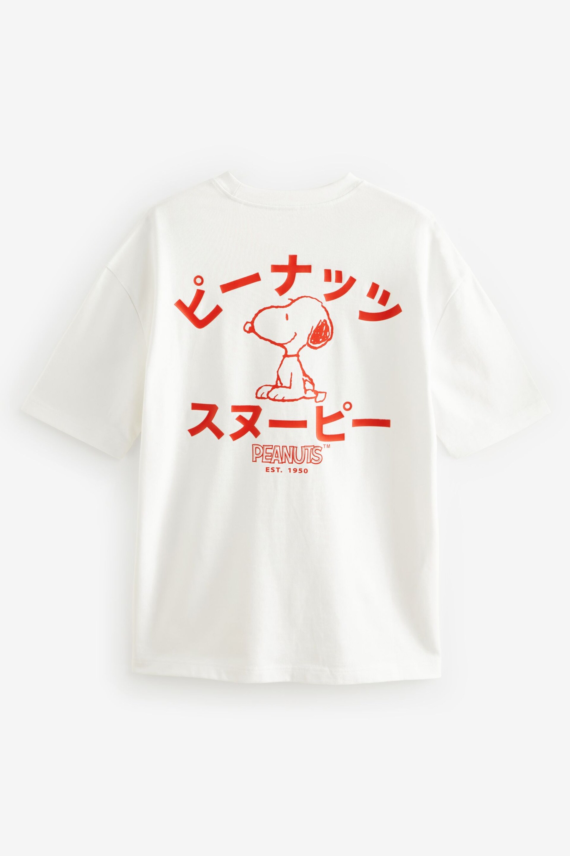 White Snoopy Relaxed Fit Licence Heavyweight T-Shirt - Image 7 of 9