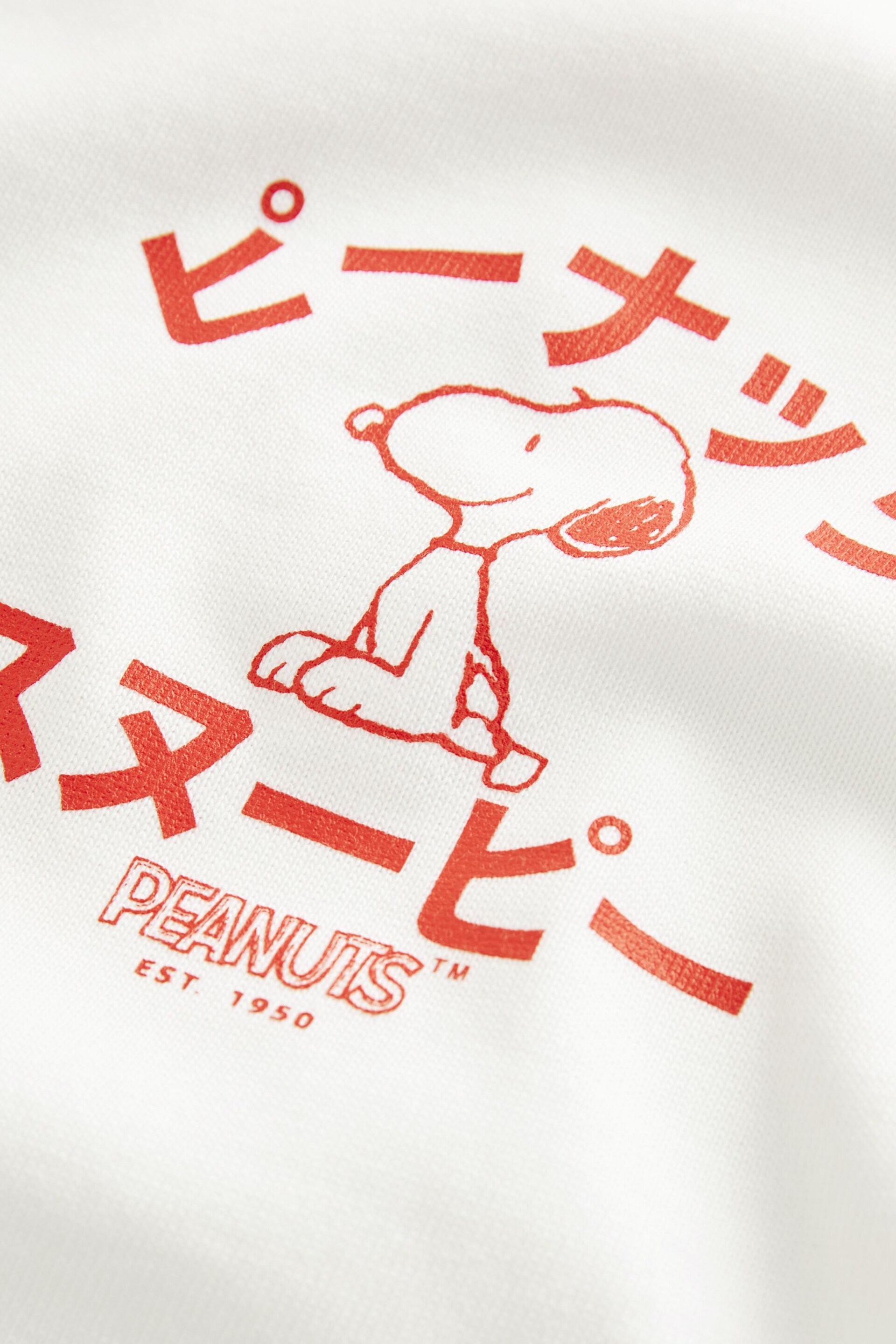 White Snoopy Relaxed Fit Licence Heavyweight T-Shirt - Image 8 of 9