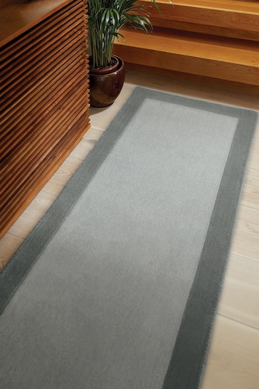 Origin Rug Collection. Grey Borders Taupe Runner