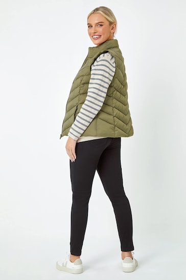 Roman Green Quilted Padded Gilet