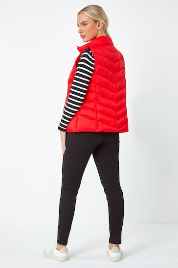 Roman Red Quilted Padded Gilet