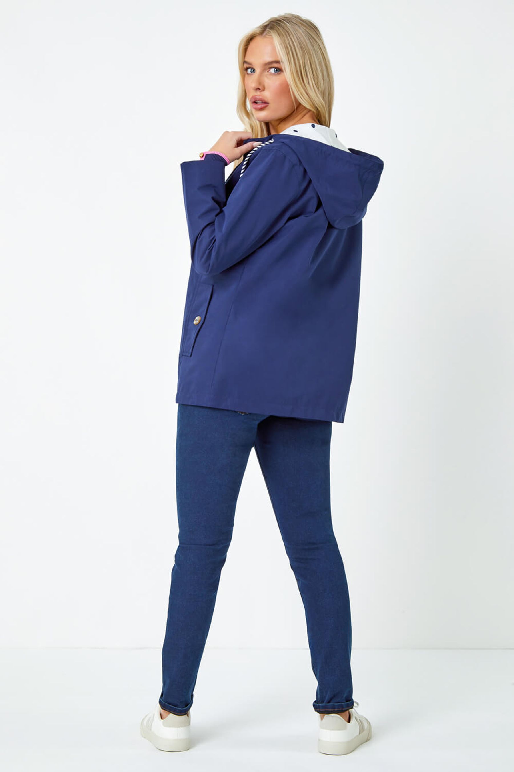Buy Roman Blue Petite Hooded Rain Coat from the Next UK online shop
