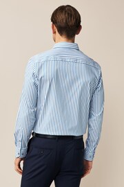 Blue Stripe Regular Fit Four Way Stretch Shirt - Image 3 of 8