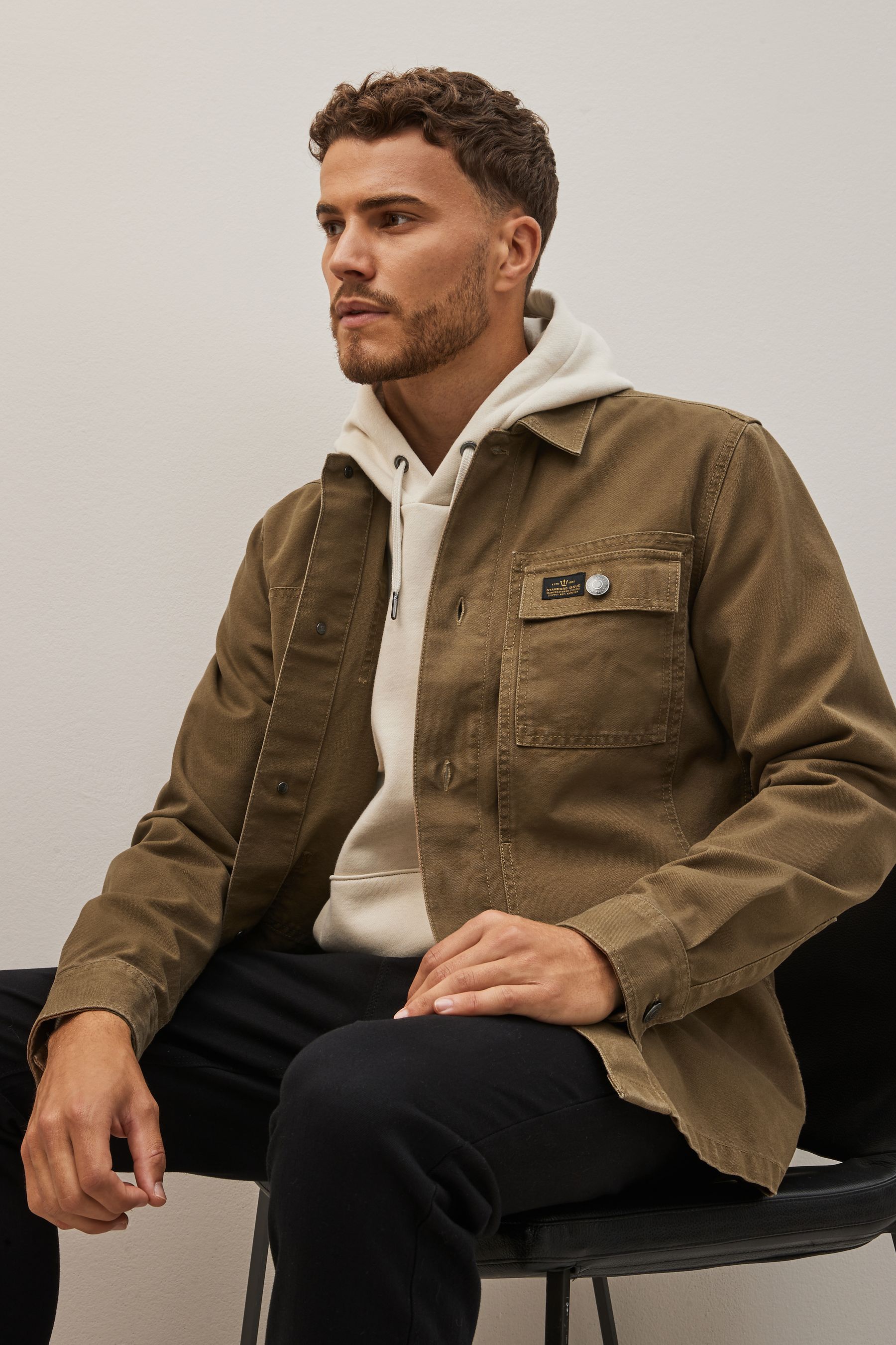 Tan Canvas Utility Shacket