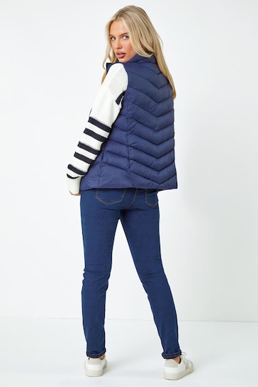 Roman Blue Quilted Padded Gilet