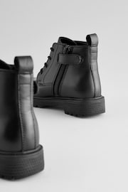 Black Leather Lace Up Boots - Image 7 of 8