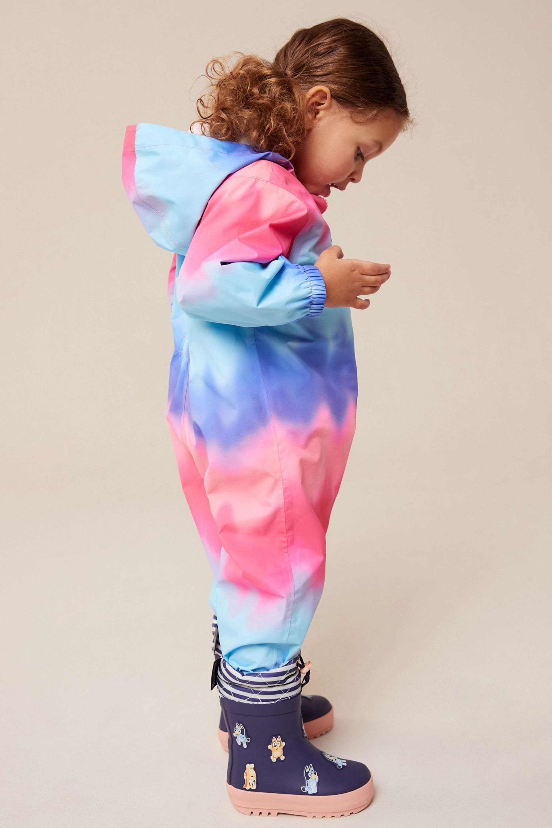 Blue Waterproof Printed Puddlesuit (3mths-7yrs) - Image 2 of 5