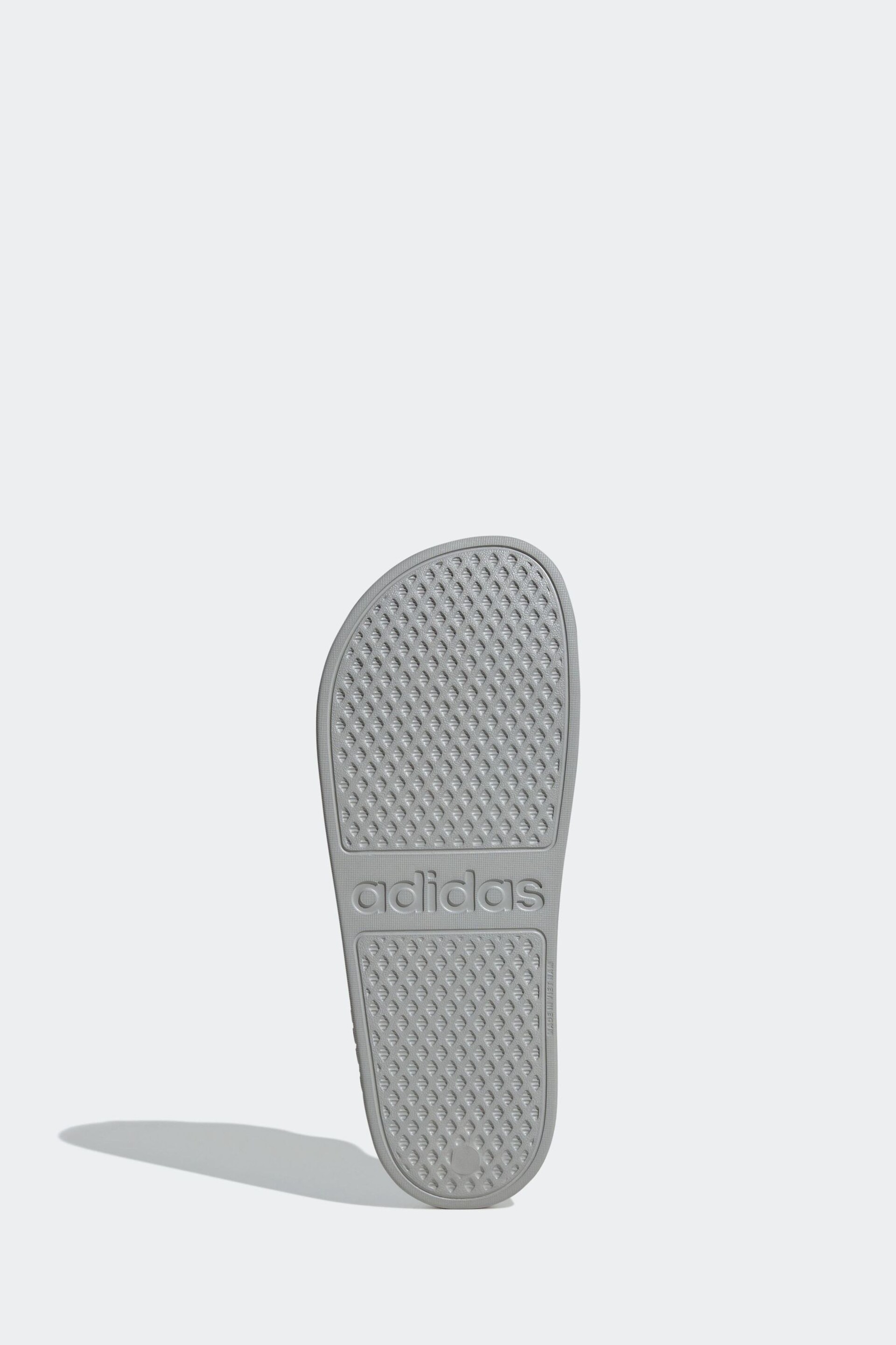 adidas Grey Sportswear Adilette Aqua Slides - Image 6 of 9