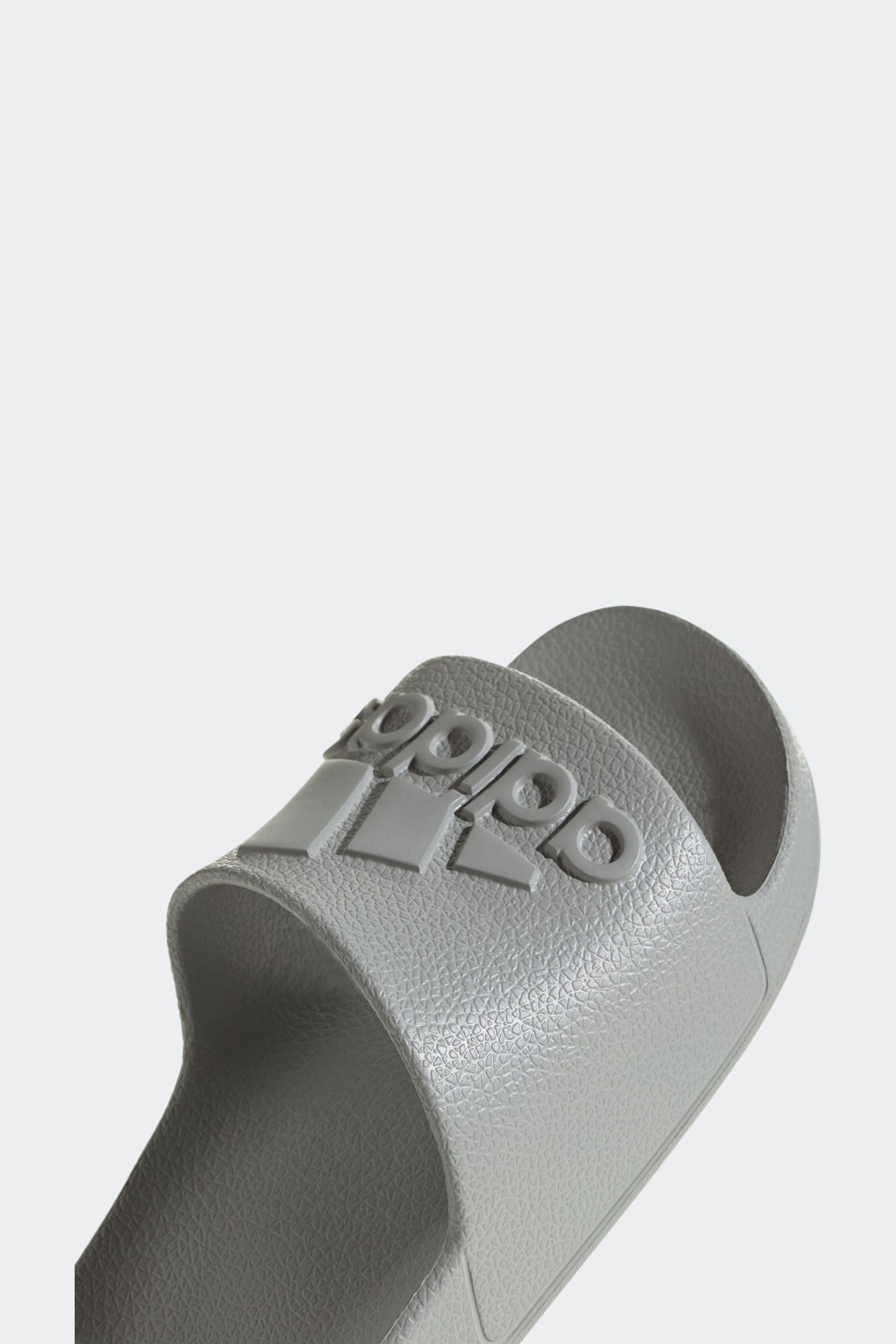 adidas Grey Sportswear Adilette Aqua Slides - Image 8 of 9