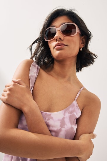 Pink Ombre Effect Cut Out Detail Sunglasses
