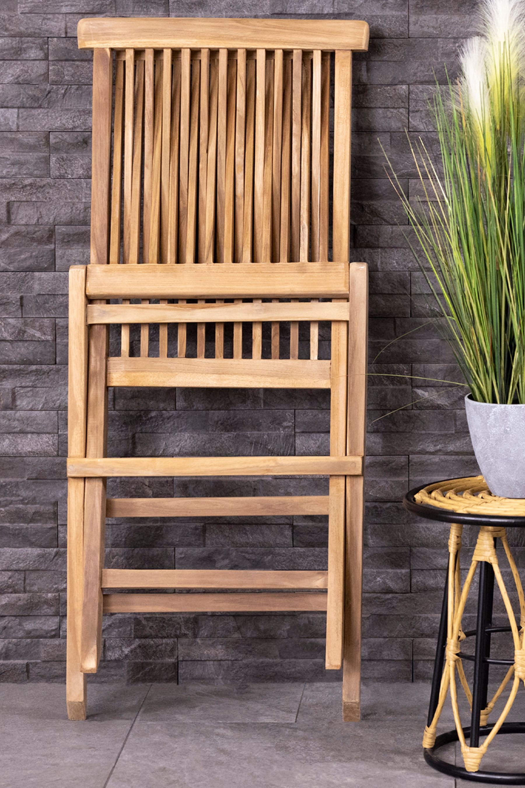 Buy Charles Bentley Natural Pair of Teak Folding Garden Chair from the Next UK online shop