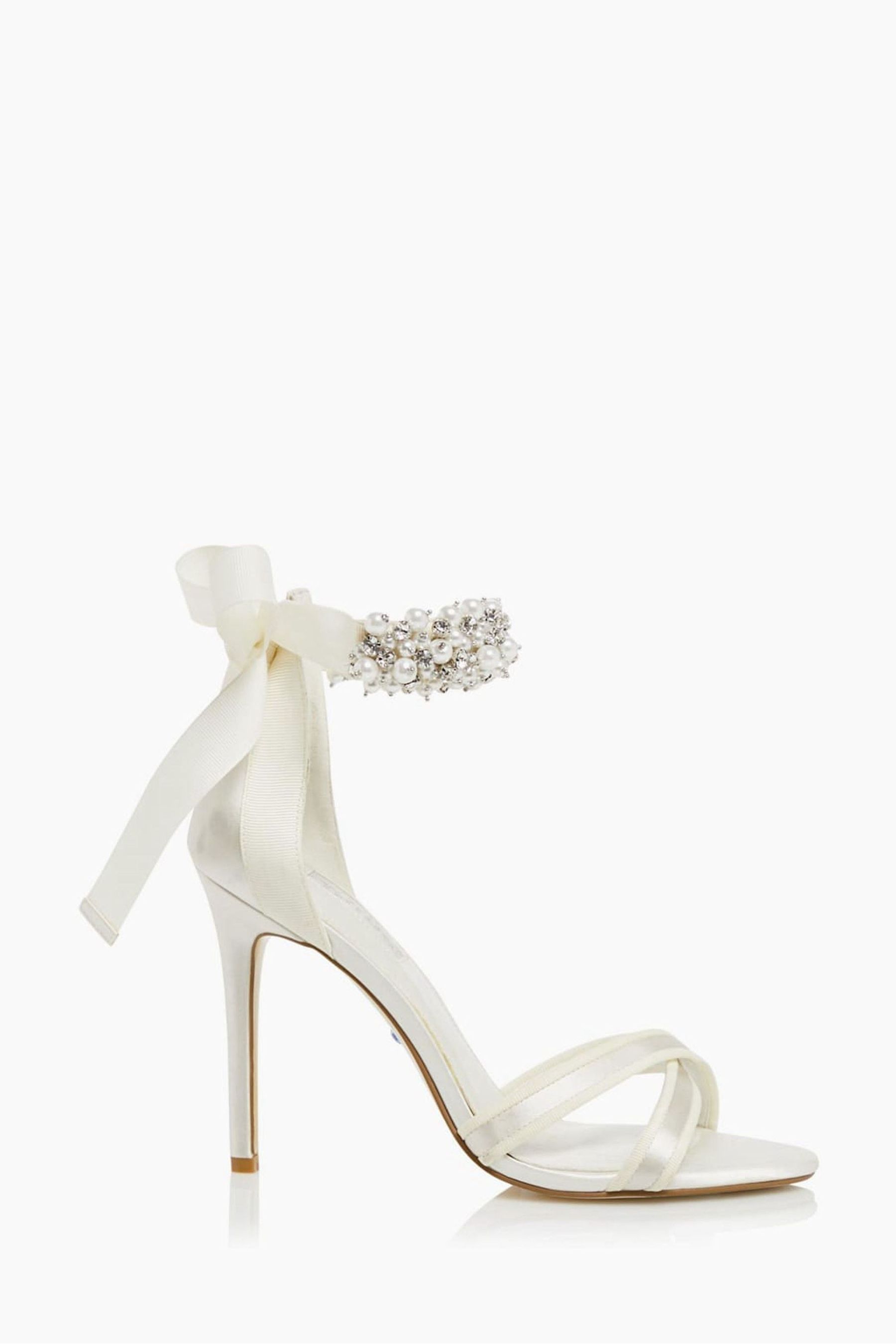 Buy Dune London Cream Wf Martina Embellished Ankle Tie Sandals from Next Luxembourg