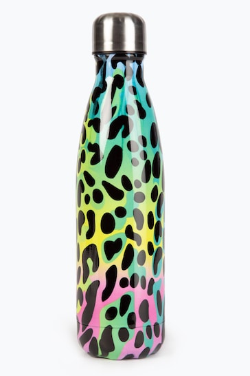 Hype. Girls Bright Leopard Black Water Bottle