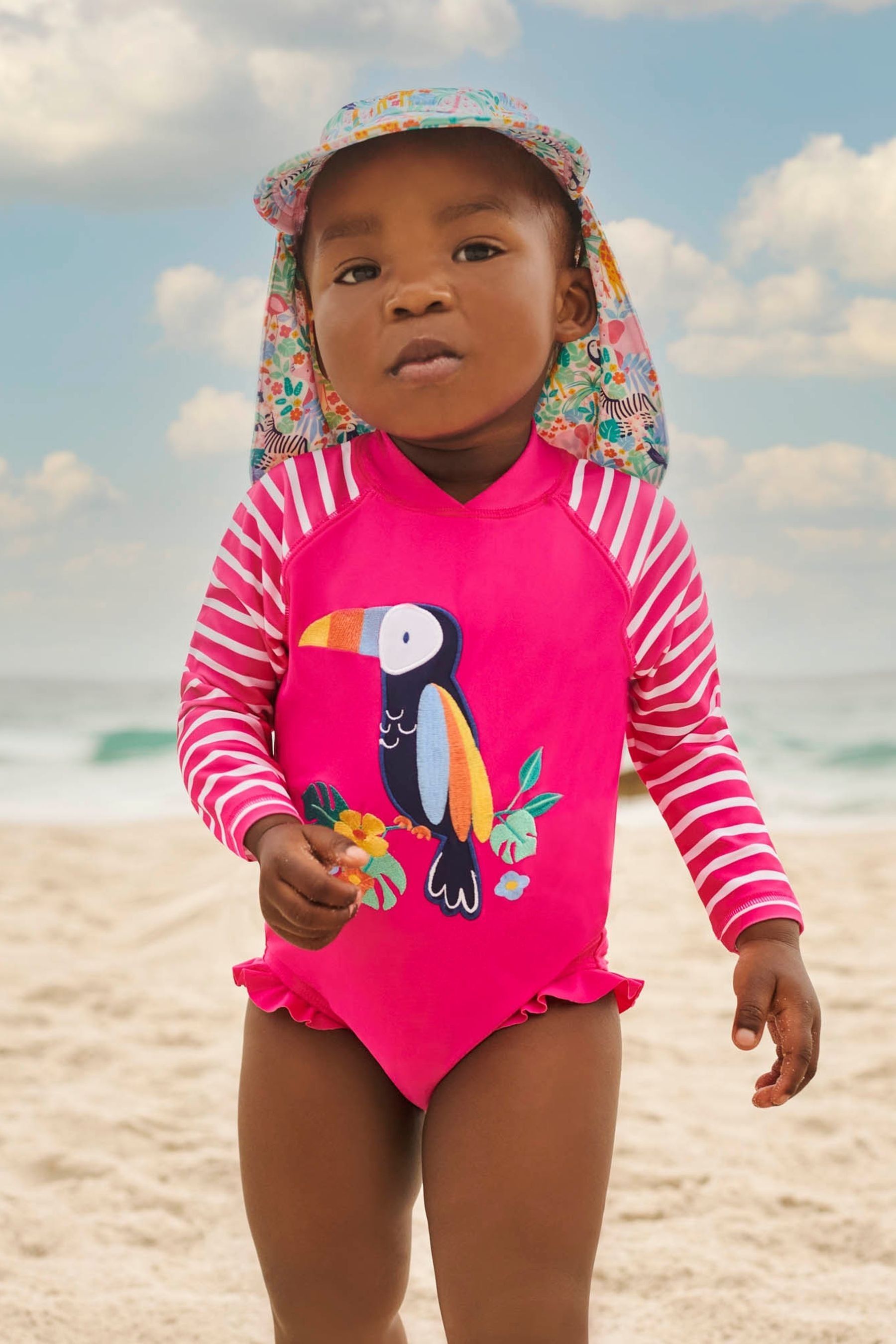 Buy JoJo Maman B b Pink UPF 50 Long Sleeve Swimsuit from the Next
