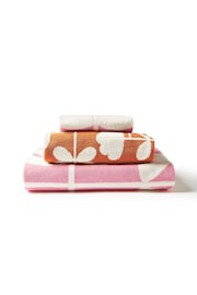 Orla Kiely Pink Cut Stem Tulip Paprika Towel - Image 3 of 6