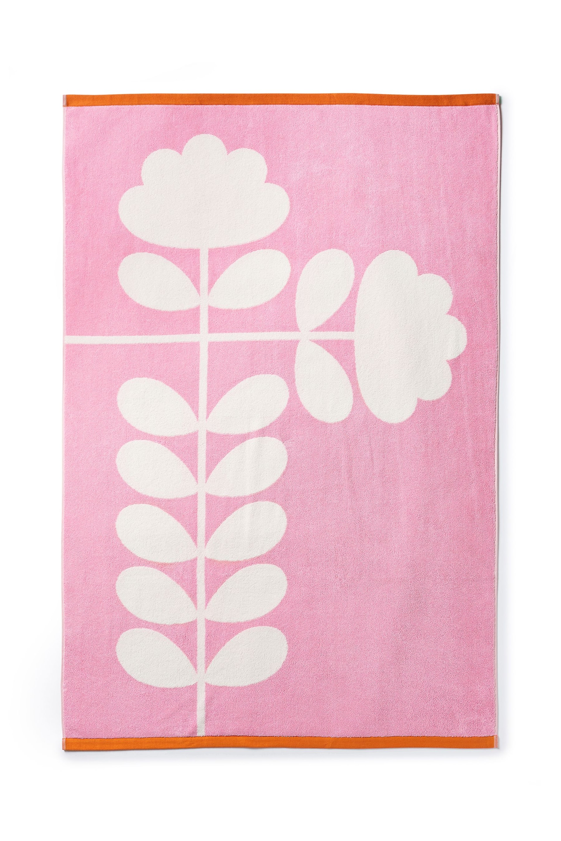 Orla Kiely Pink Cut Stem Tulip Paprika Towel - Image 4 of 6