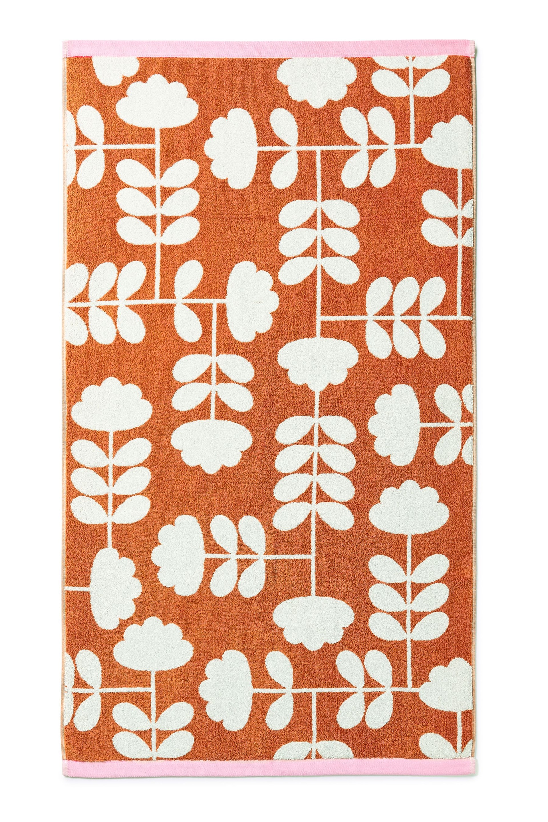 Orla Kiely Pink Cut Stem Tulip Paprika Towel - Image 5 of 6