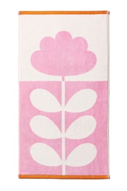 Orla Kiely Pink Cut Stem Tulip Paprika Towel - Image 6 of 6