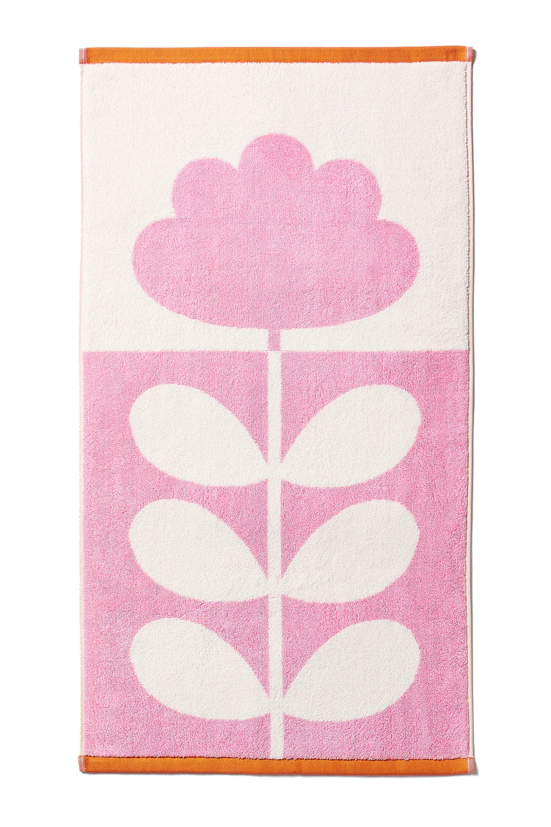 Orla Kiely Pink Cut Stem Tulip Paprika Towel - Image 6 of 6