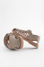 Stone Neutral Leather Closed Toe Sandals - Image 5 of 5