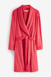 Red Supersoft Ribbed Dressing Gown - Image 3 of 4