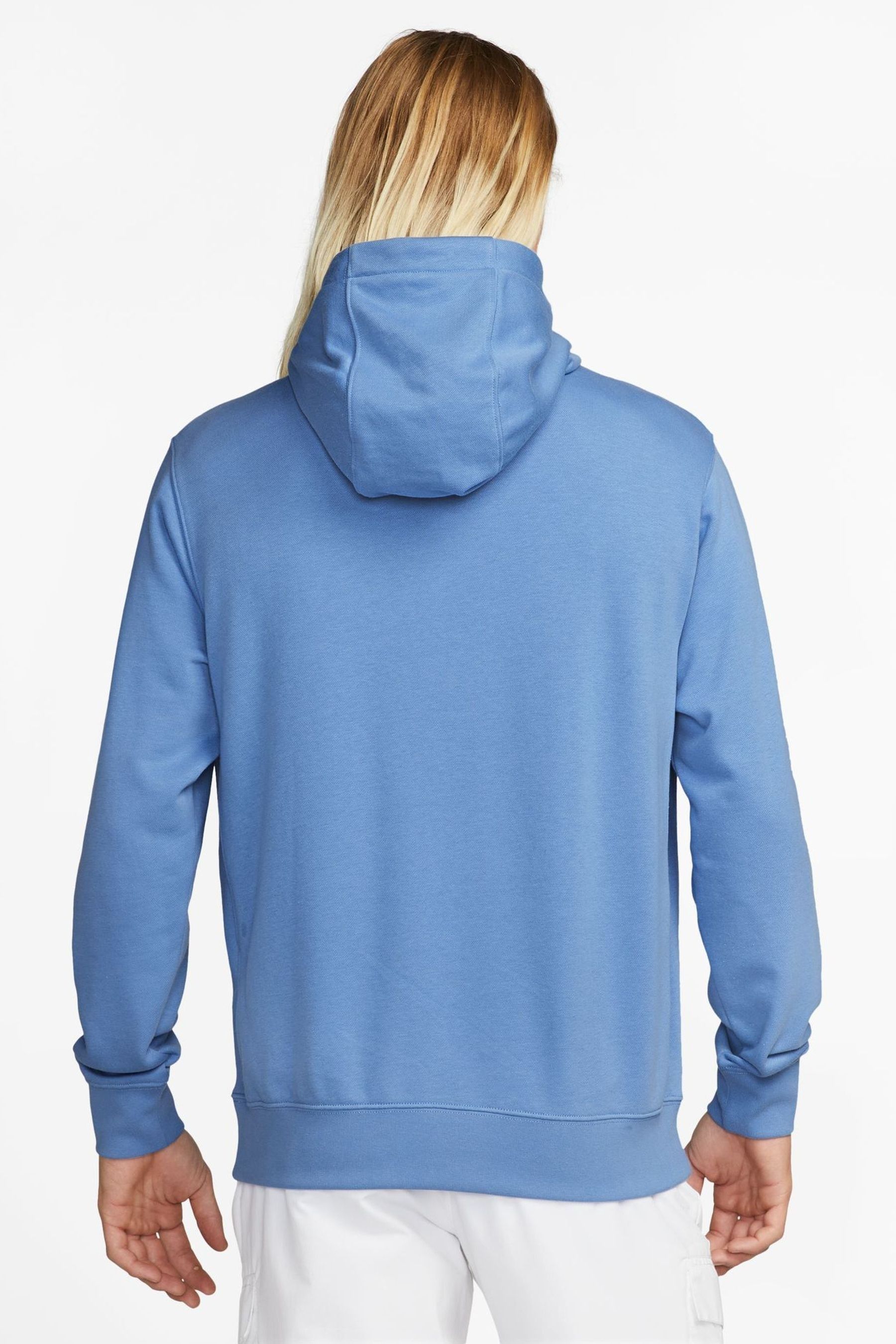 Nike club hoodie light blue hot sale