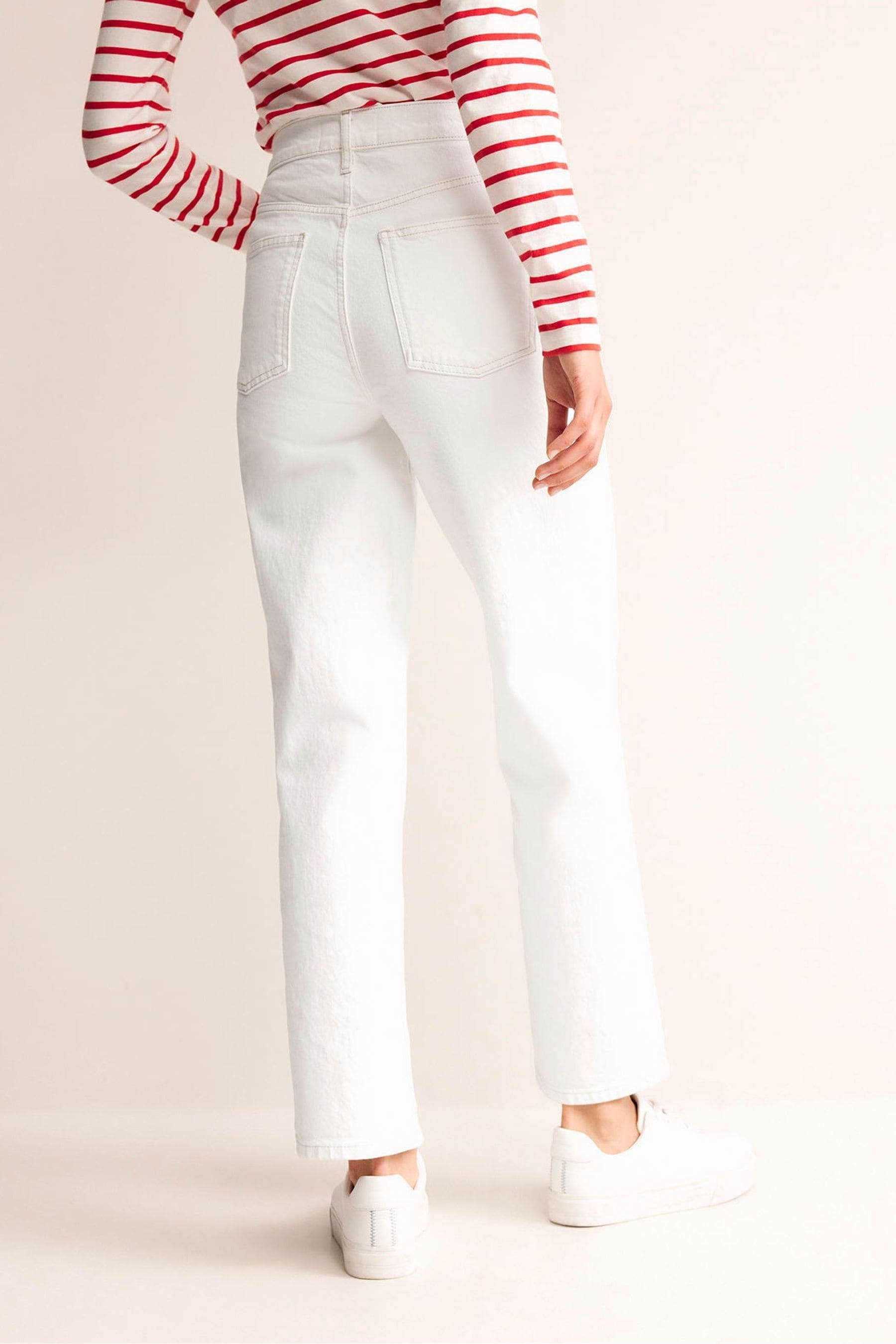White high waisted straight jeans sales