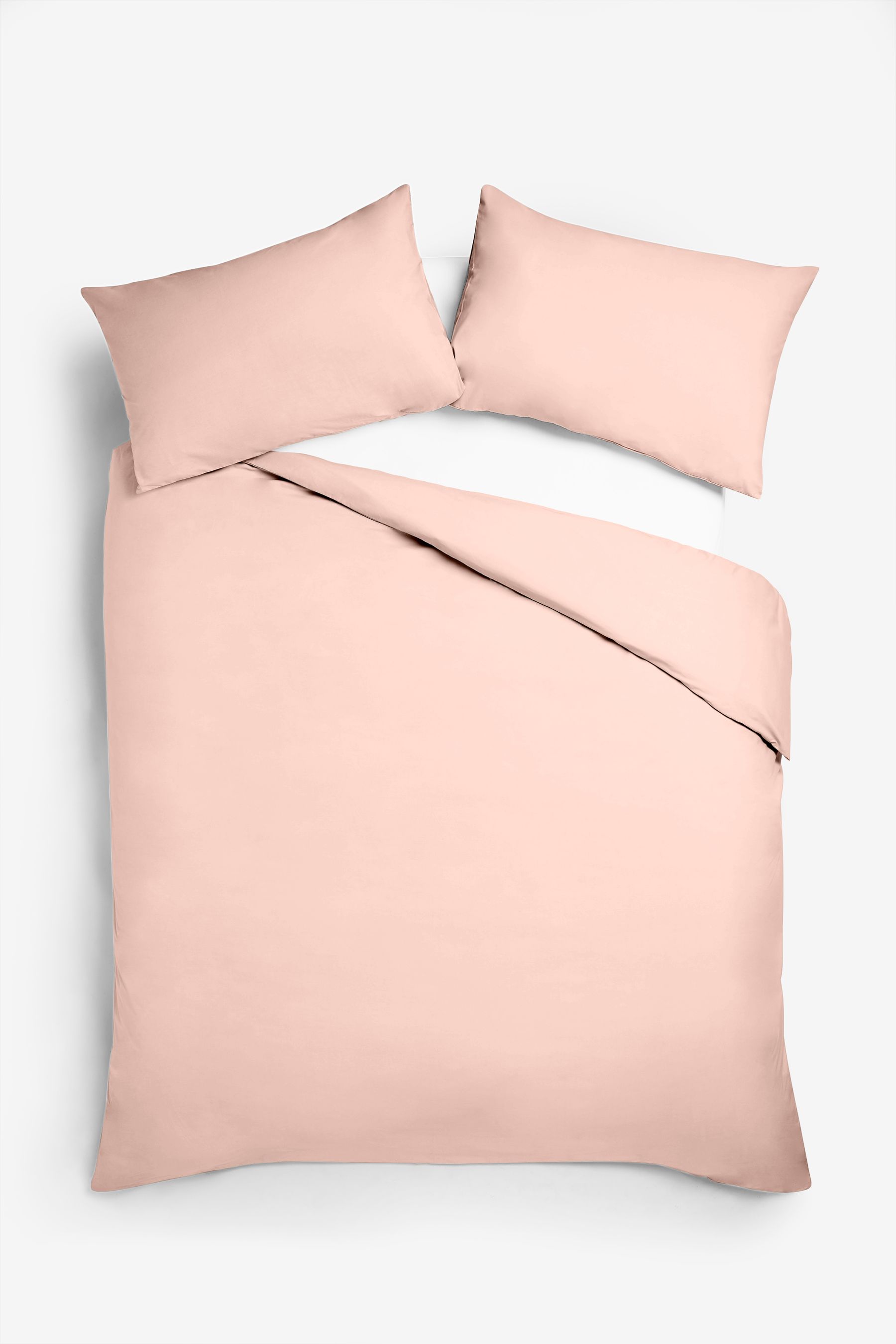Buy Pink Blush Cotton Rich Plain Duvet Cover and Pillowcase Set from the Next UK online shop