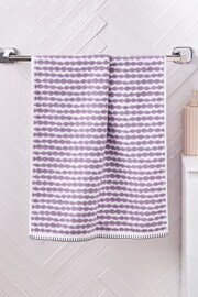Lilac Purple Stripe Towel 100% Cotton - Image 1 of 5