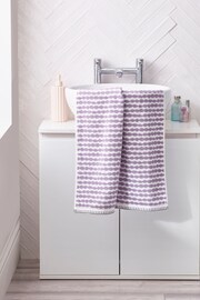 Lilac Purple Stripe Towel 100% Cotton - Image 2 of 5