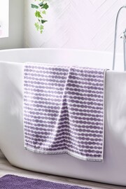 Lilac Purple Stripe Towel 100% Cotton - Image 4 of 5