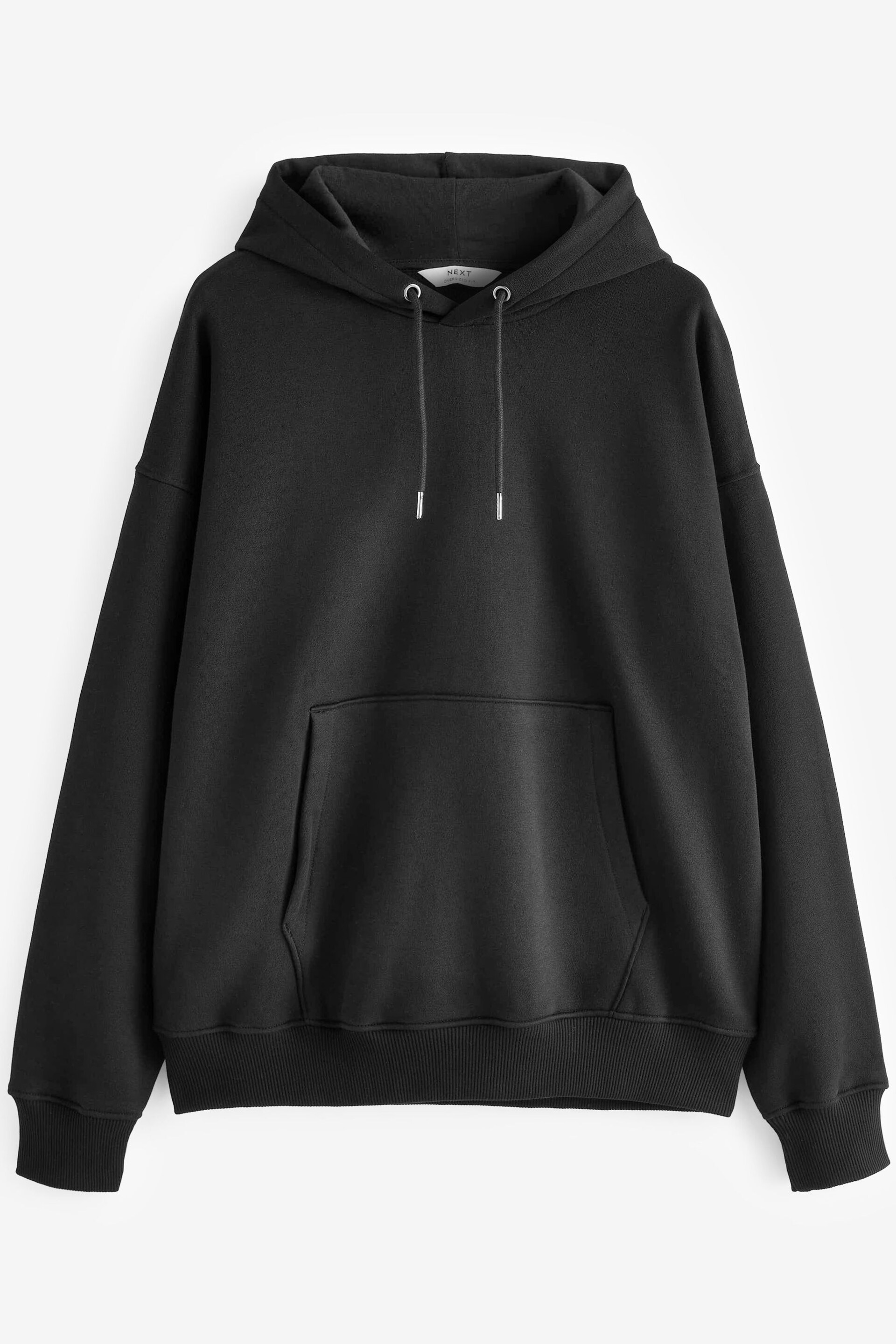 Black Oversized Jersey Cotton Rich Overhead Hoodie - Image 5 of 7