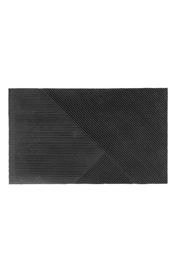 My Mat Black Reversible Rubber Curve Doormat