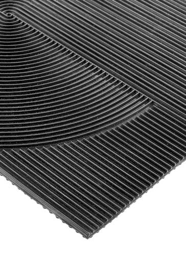 My Mat Black Reversible Rubber Curve Doormat