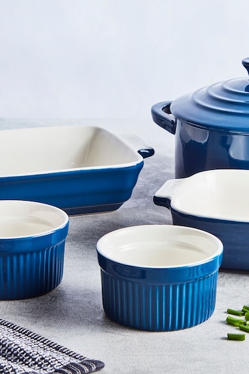 Barbary & Oak 5 Piece Blue Ceramic Ovenware Set