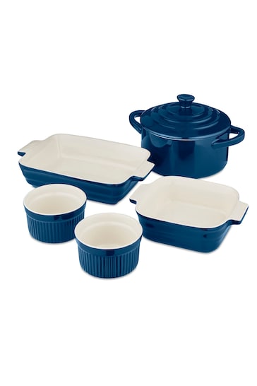 Barbary & Oak 5 Piece Blue Ceramic Ovenware Set