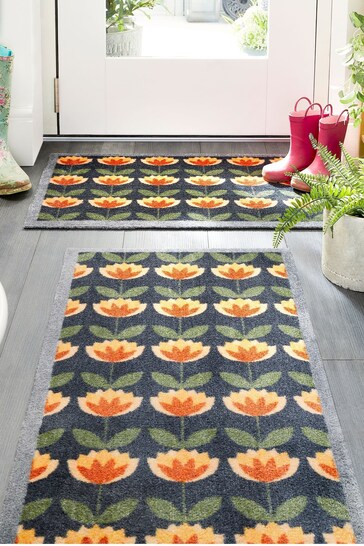 My Mat Retro Floral Washable Nylon Doormat