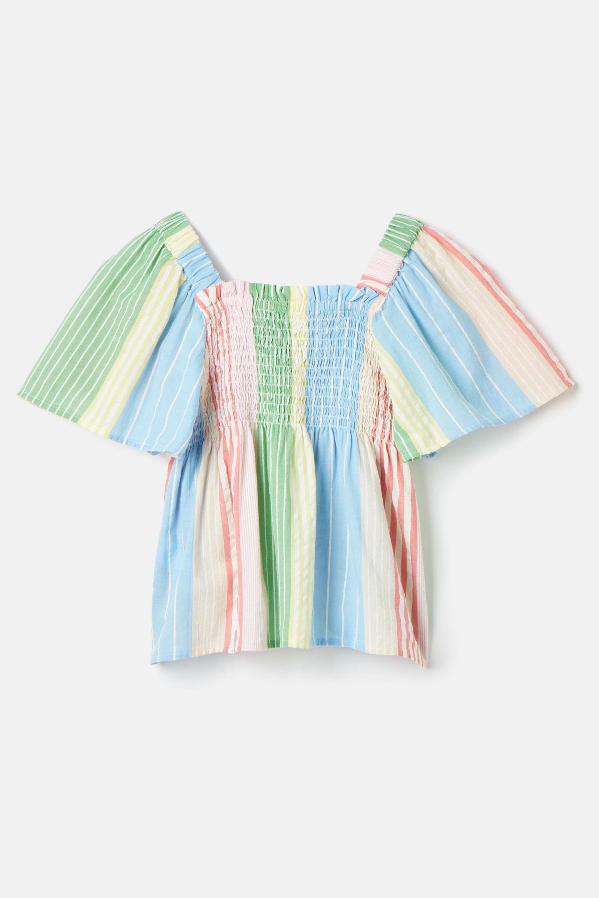 Joules Life's A Picnic Multi Stripe Woven Top - Image 2 of 5