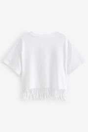 Ecru White 100% Cotton Sequin Heart T-Shirt (3-16yrs) - Image 2 of 3