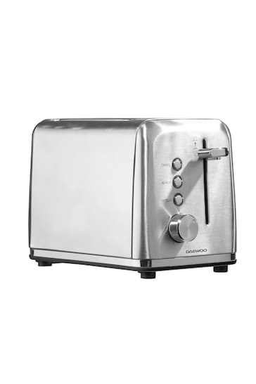 Daewoo Silver Kensington 2 Slice Stainless Steel Toaster