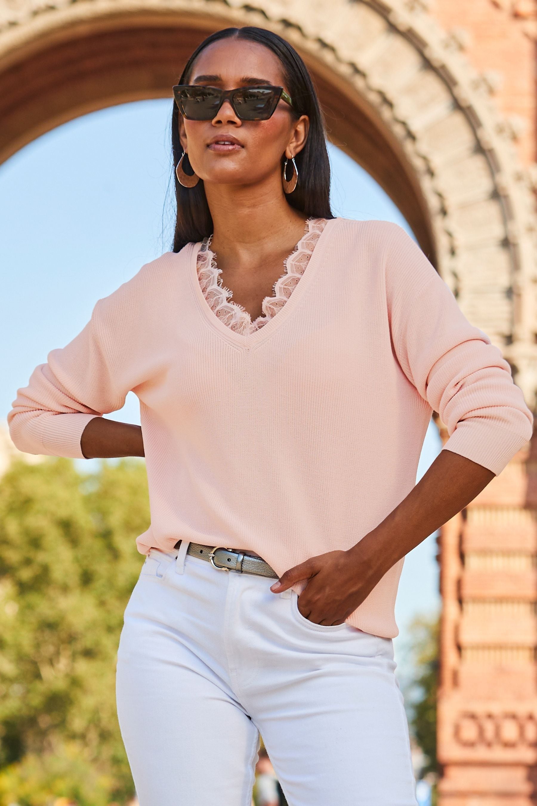 Pink lace 2025 jumper