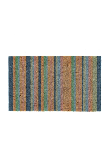 My Mat Blues Stripe Printed Coir Doormat