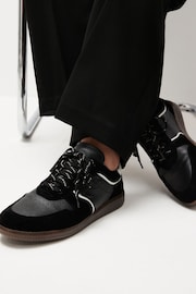 Black Forever Comfort® Low Retro Leather Trainers - Image 1 of 8