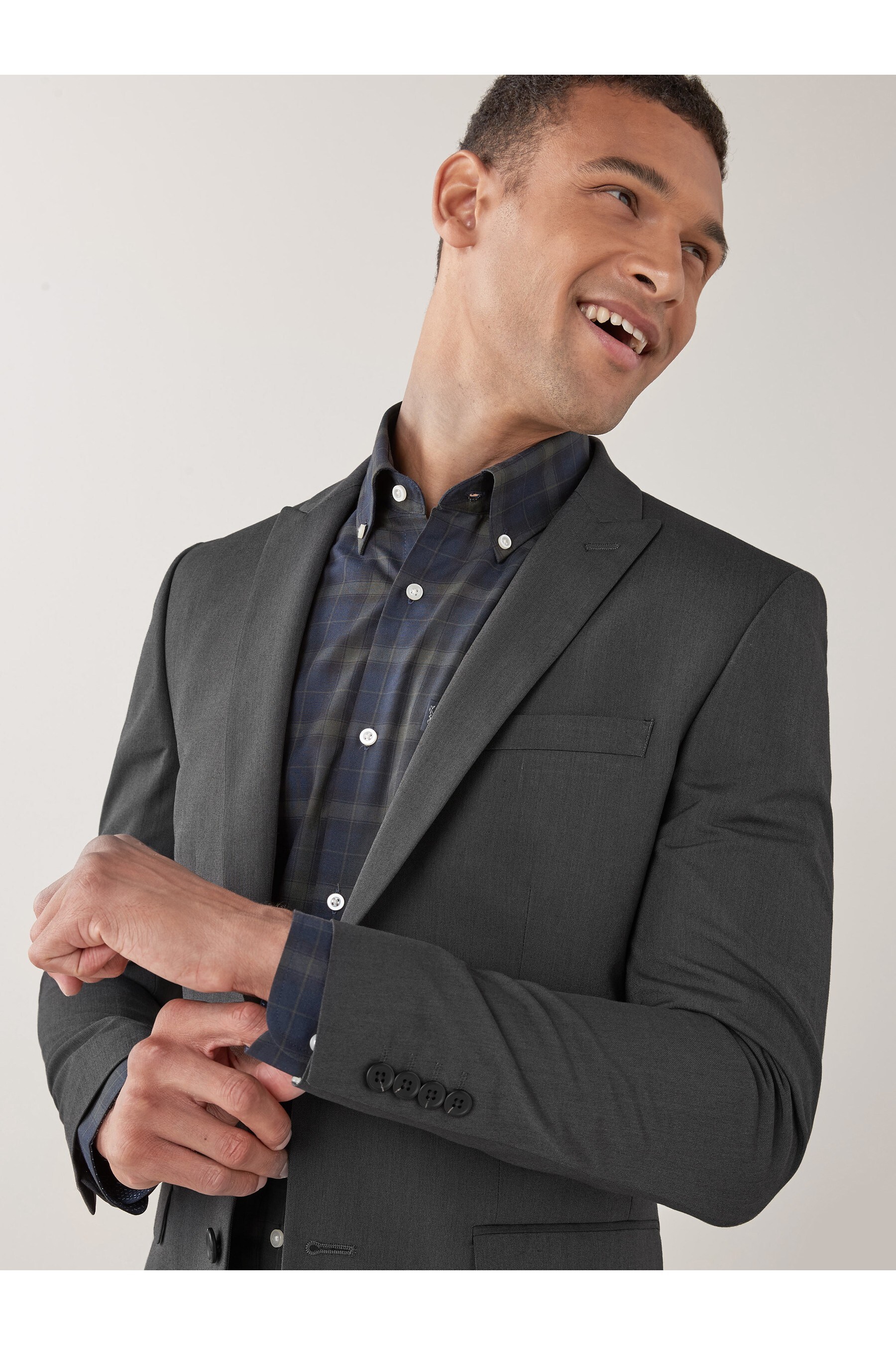 Dark grey skinny suit online