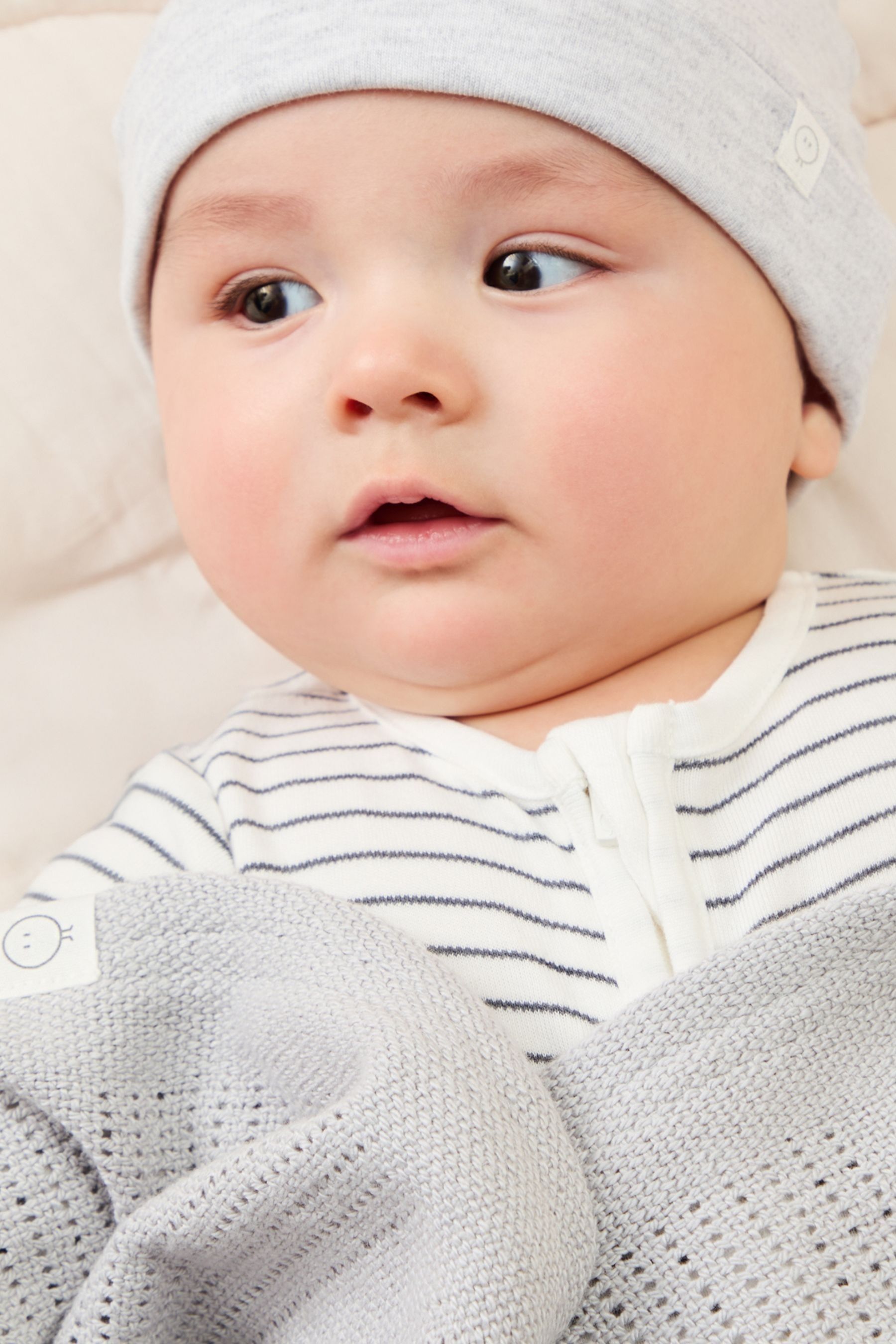 MORI Grey Soft Cotton Bamboo Cellular Baby Blanket