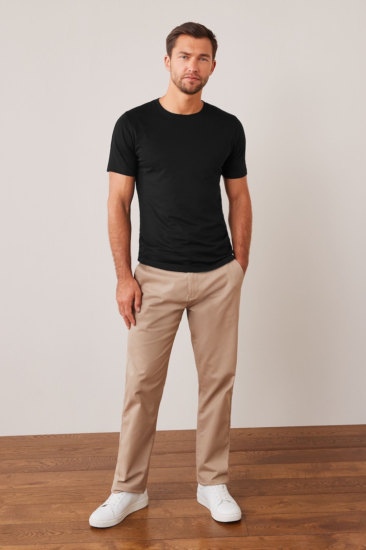 Black Slim Fit Essential Crew Neck T-Shirt - Image 2 of 5
