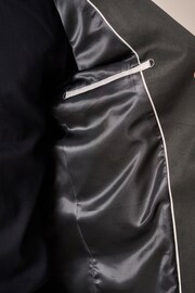 Charcoal Grey Slim Fit Satin Jacquard Blazer - Image 10 of 11