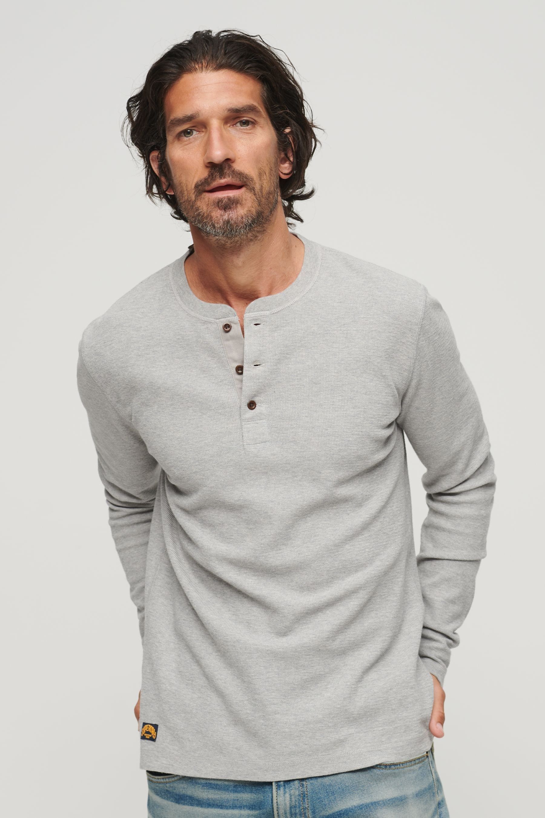 Long sales sleeve henley
